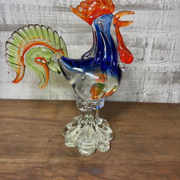 Vinci Dynasty Gallery Handblown Glass Rooster Figurine - Picture 5 of 5